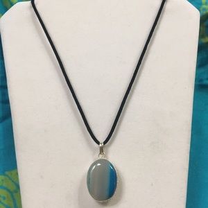 Blend of Blue & White Pendant Necklace